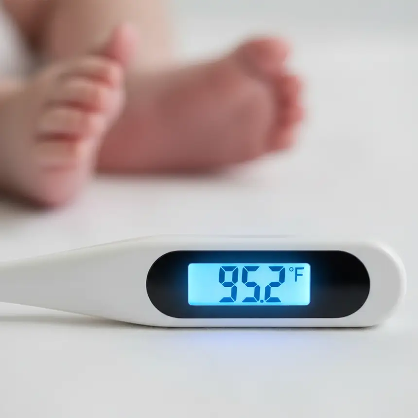 Hypothermia thermometer reading