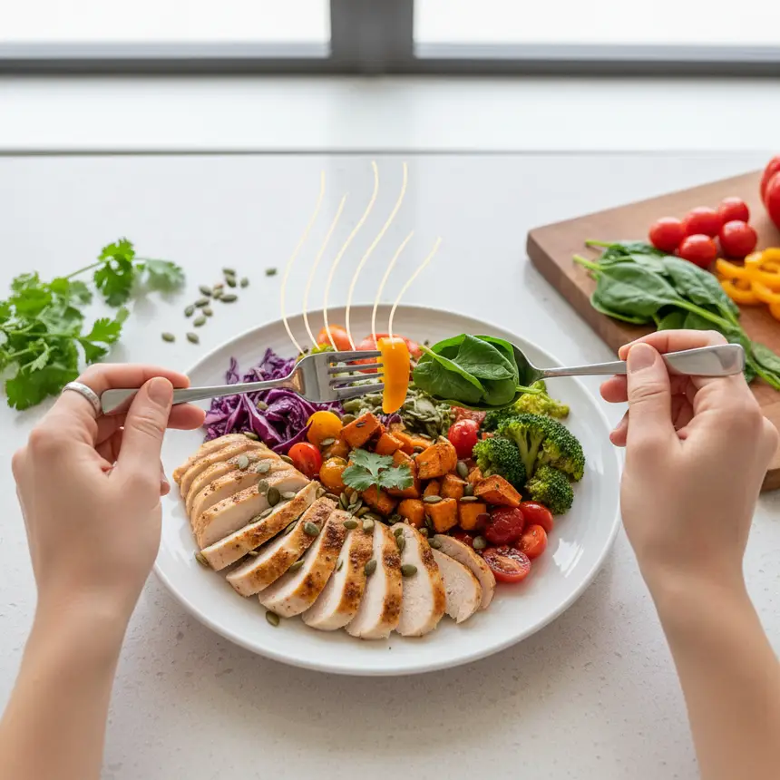 Preparing healthy meal