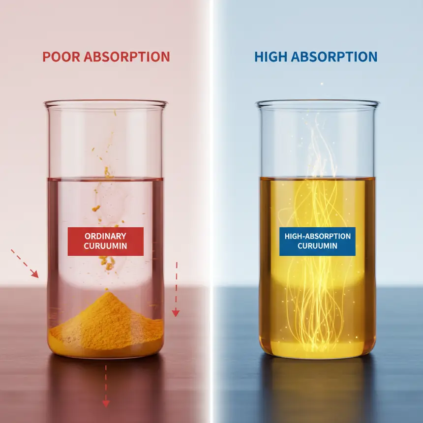 Curcumin absorption, solubility comparison
