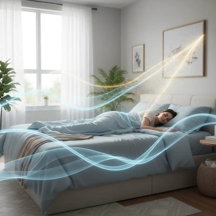 Tranquil bedroom with peaceful sleep ambiance