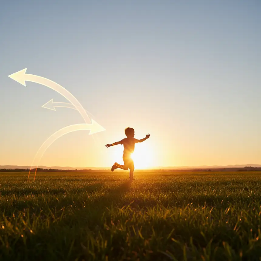 Vibrant child running outdoors