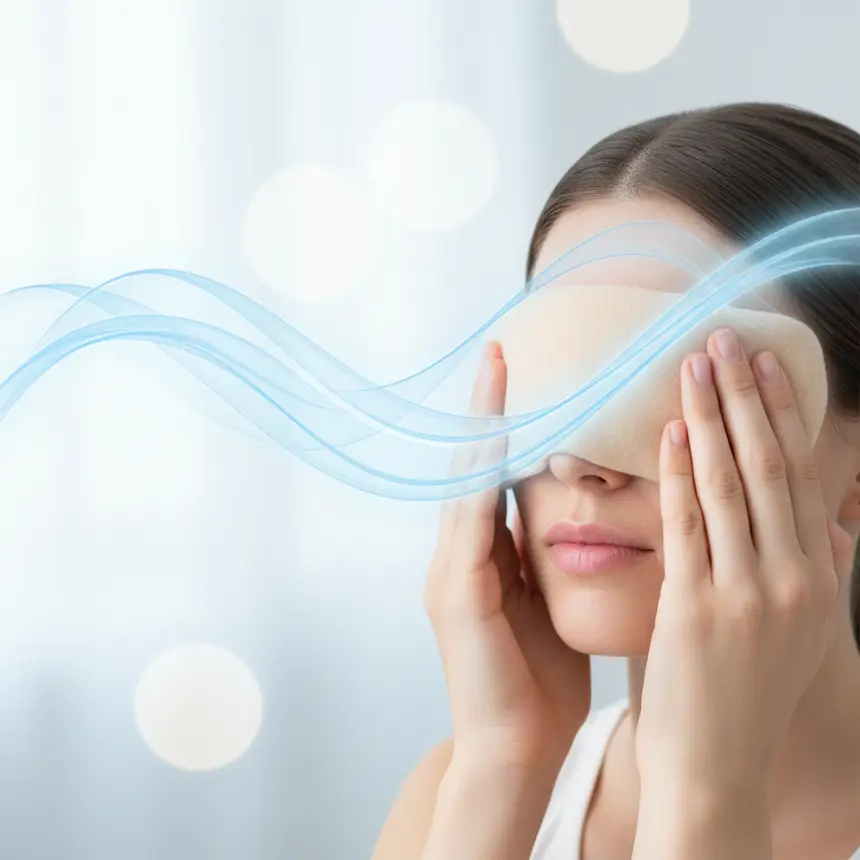 warm eye compress, eye relaxation, digital eye care