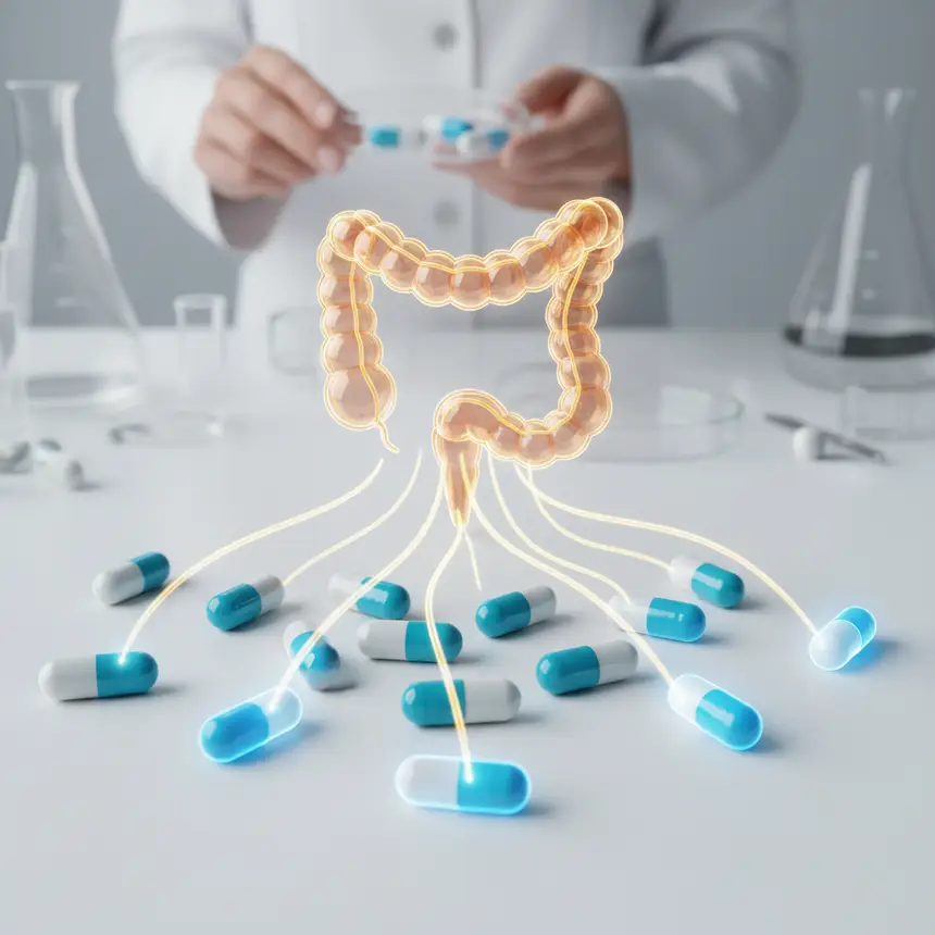 Probiotic synbiotics enteric-coated
