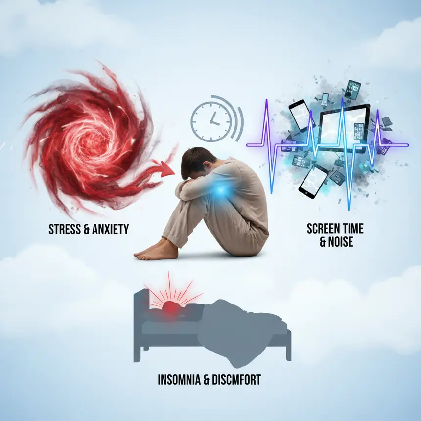 Sleep disruptors, stress, environmental factors