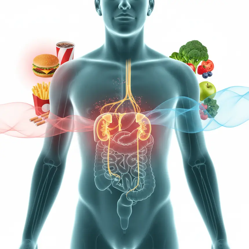 Detoxification process, liver cleansing, nutrient absorption