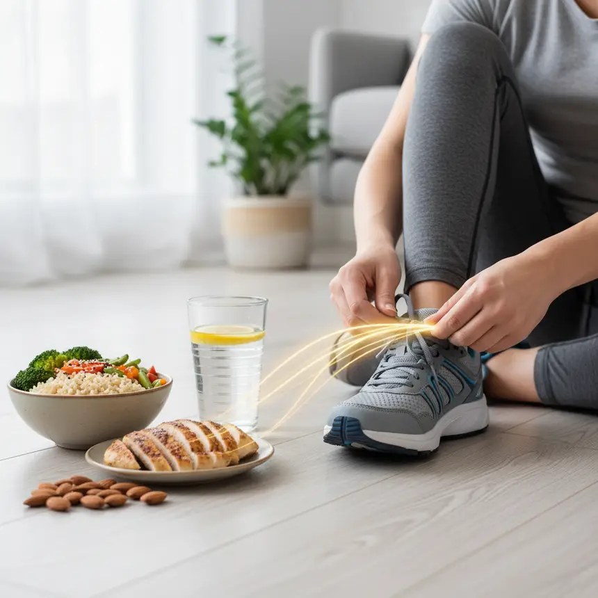 Healthy meal, post-meal walking