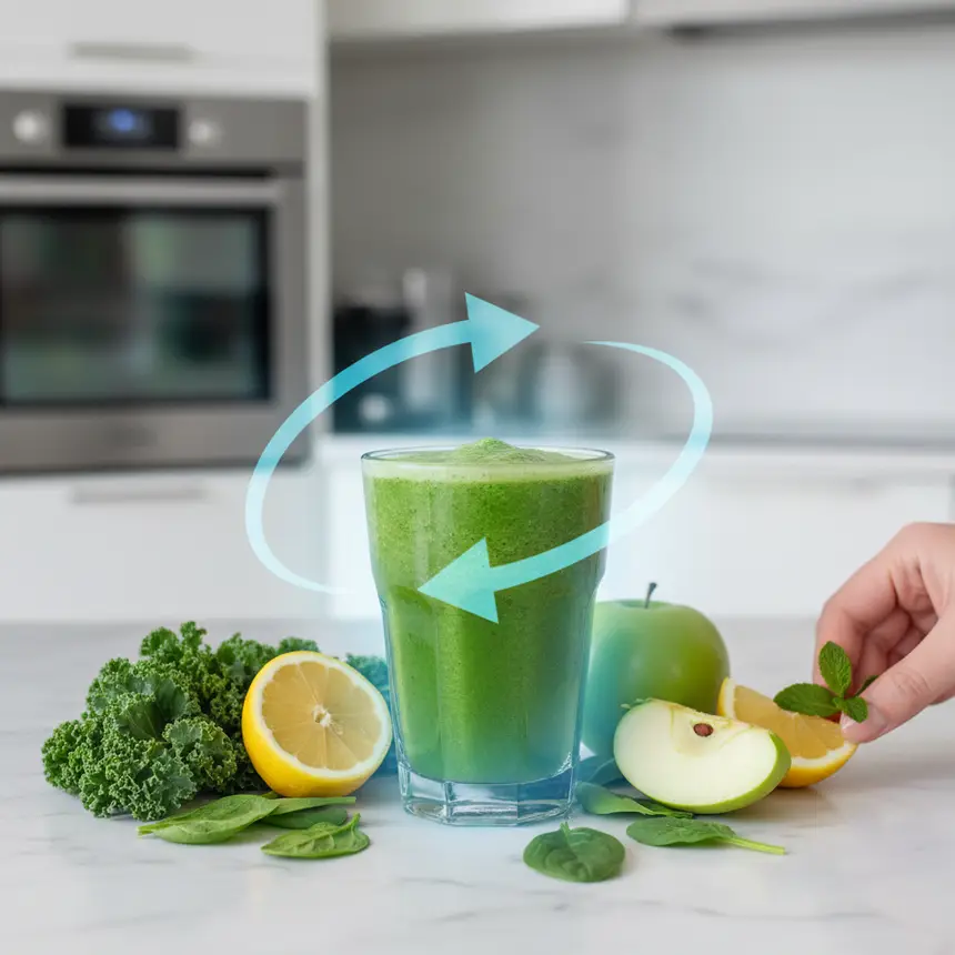 Making a green smoothie